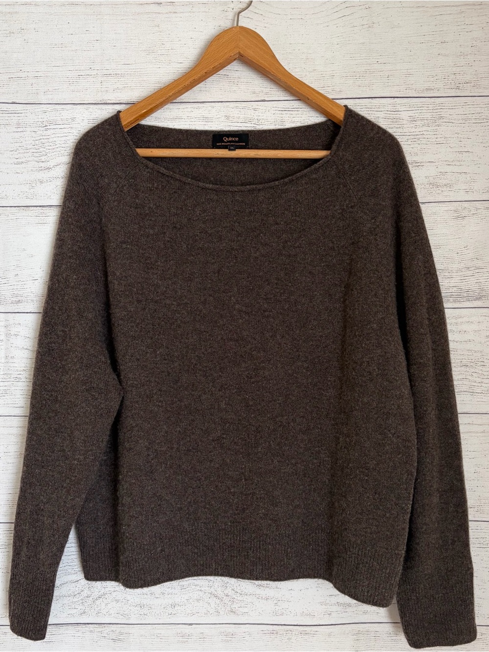 Quince Mongolian Cashmere Boatneck Sweater. - Picture 2 of 7